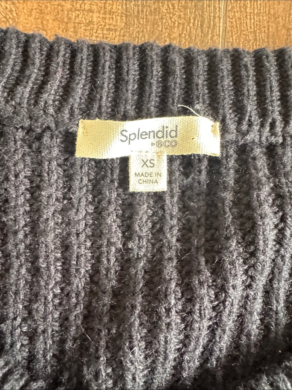 Splendid Black Ribbed Button-Front Cardigan - Picture 2 of 3